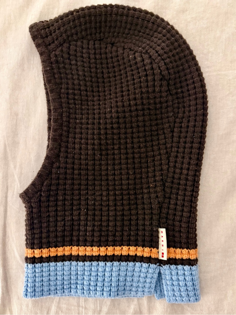 Marni x Uniqlo Knit Balaclava Brown with Blue and Orange Trim